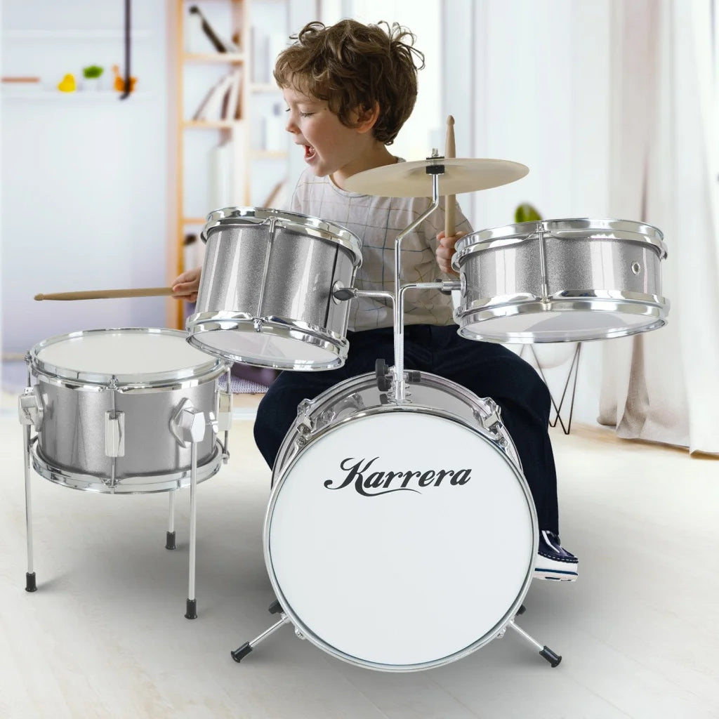 Karrera Childrens 4pc Drum Kit - Silver - Audio & Video >