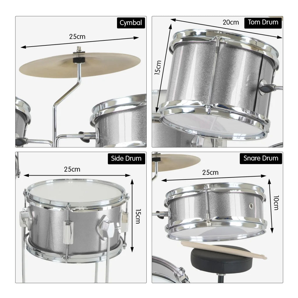 Karrera Childrens 4pc Drum Kit - Silver - Audio & Video >