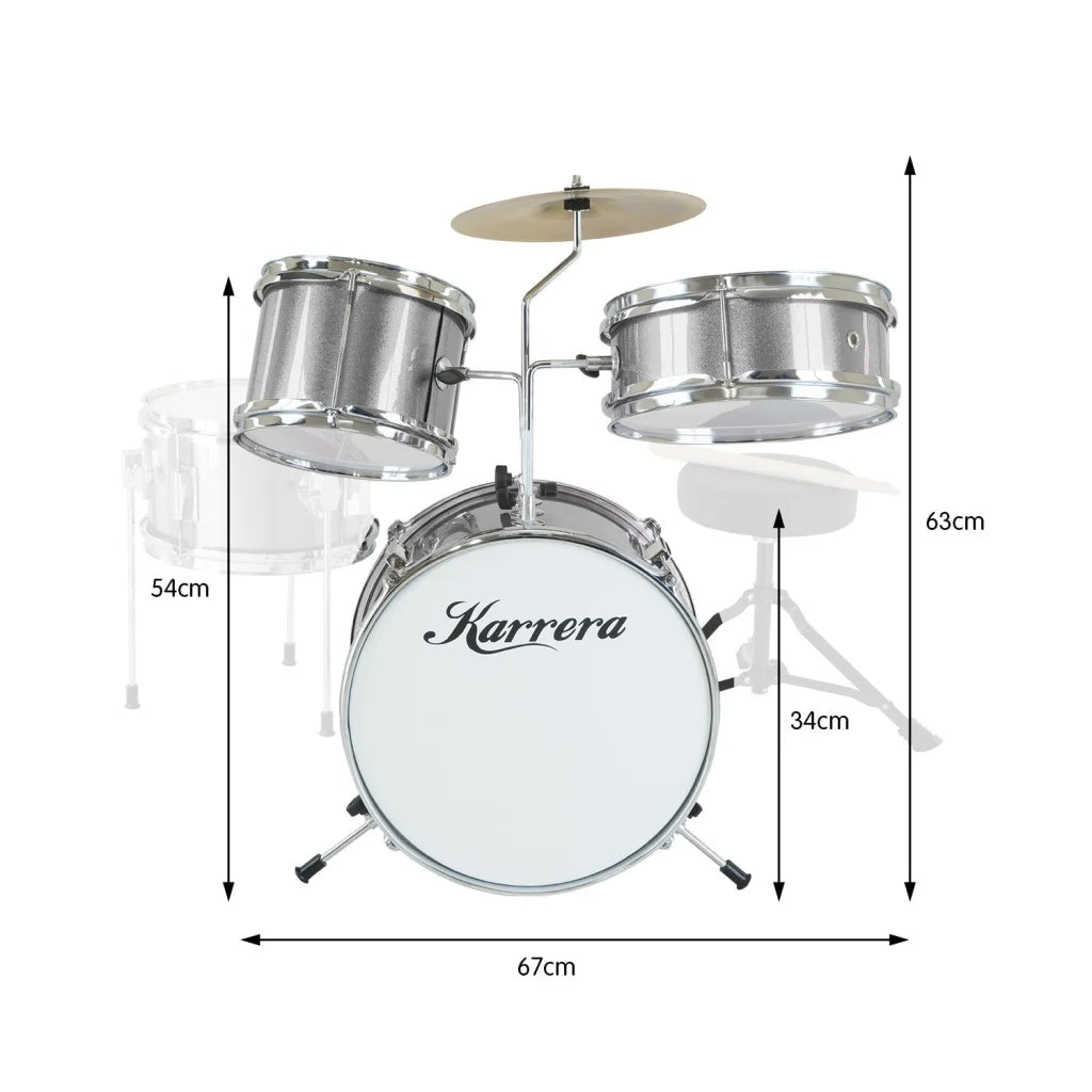 Karrera Childrens 4pc Drum Kit - Silver - Audio & Video >