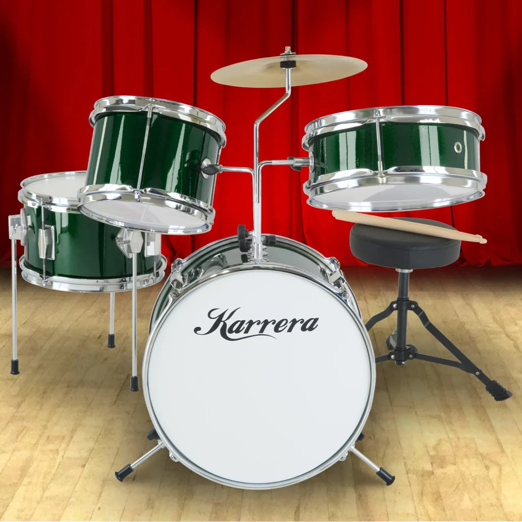 Karrera Children’s 4pc Drumkit - Green - Audio & Video >