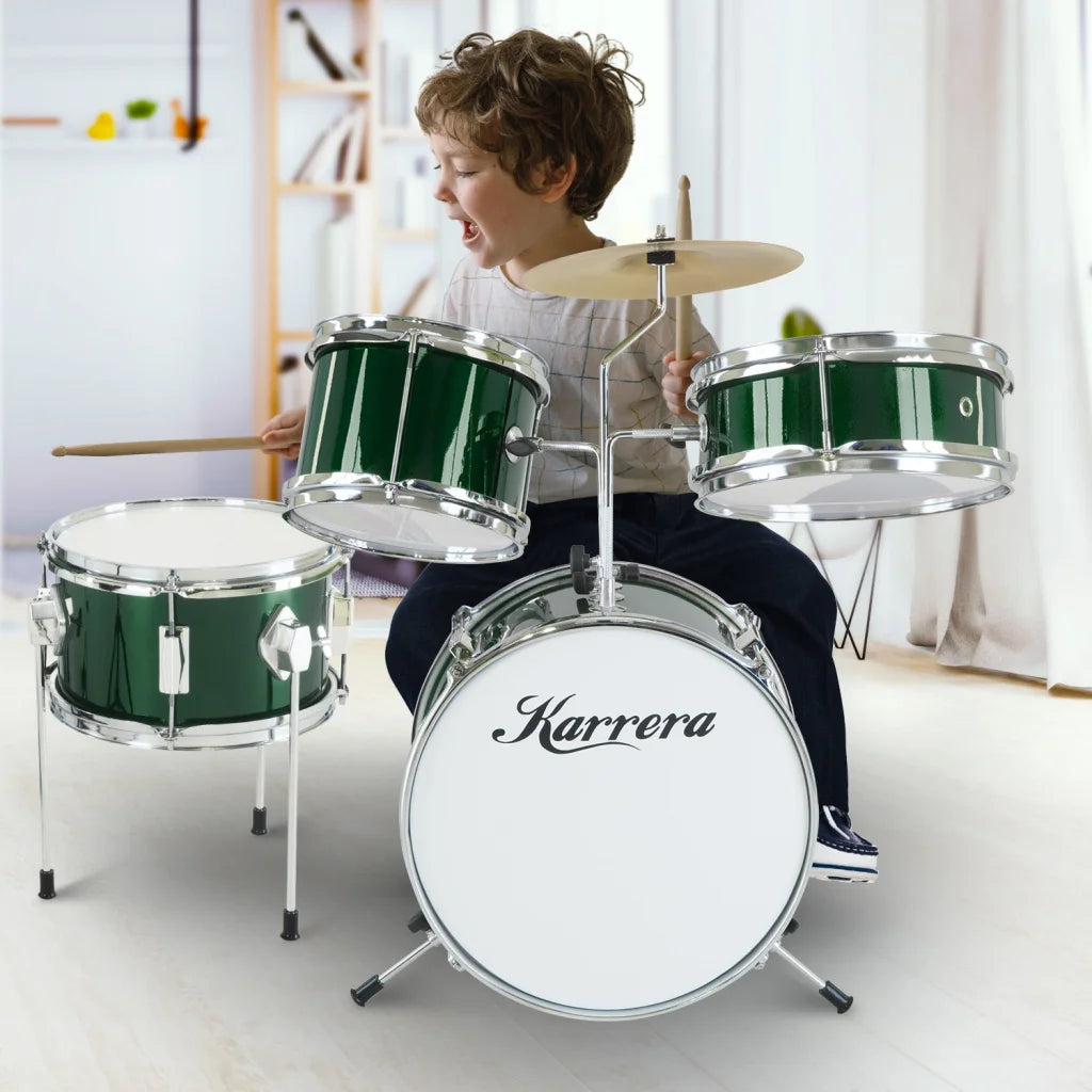 Karrera Children’s 4pc Drumkit - Green - Audio & Video >