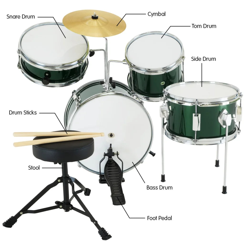 Karrera Children’s 4pc Drumkit - Green - Audio & Video >