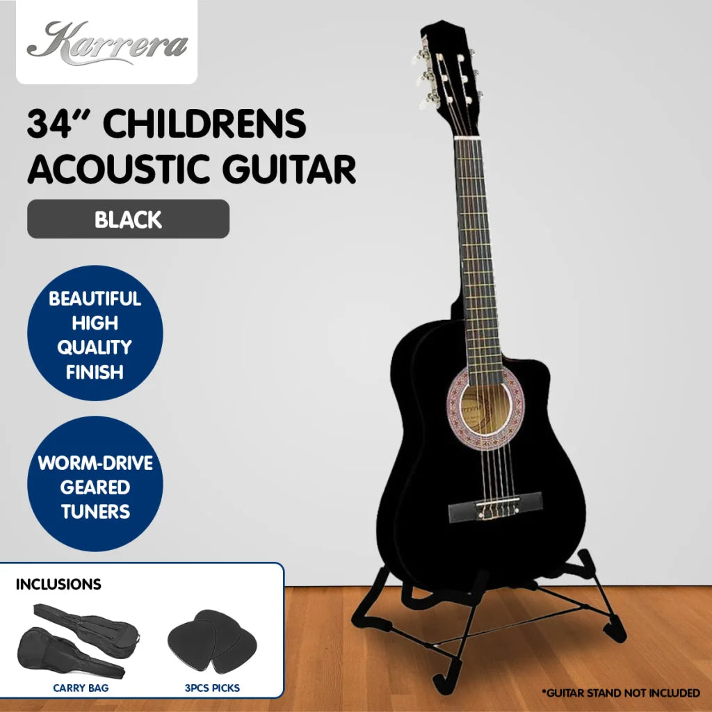 Karrera Childrens Acoustic Guitar Kids - Black - Audio &