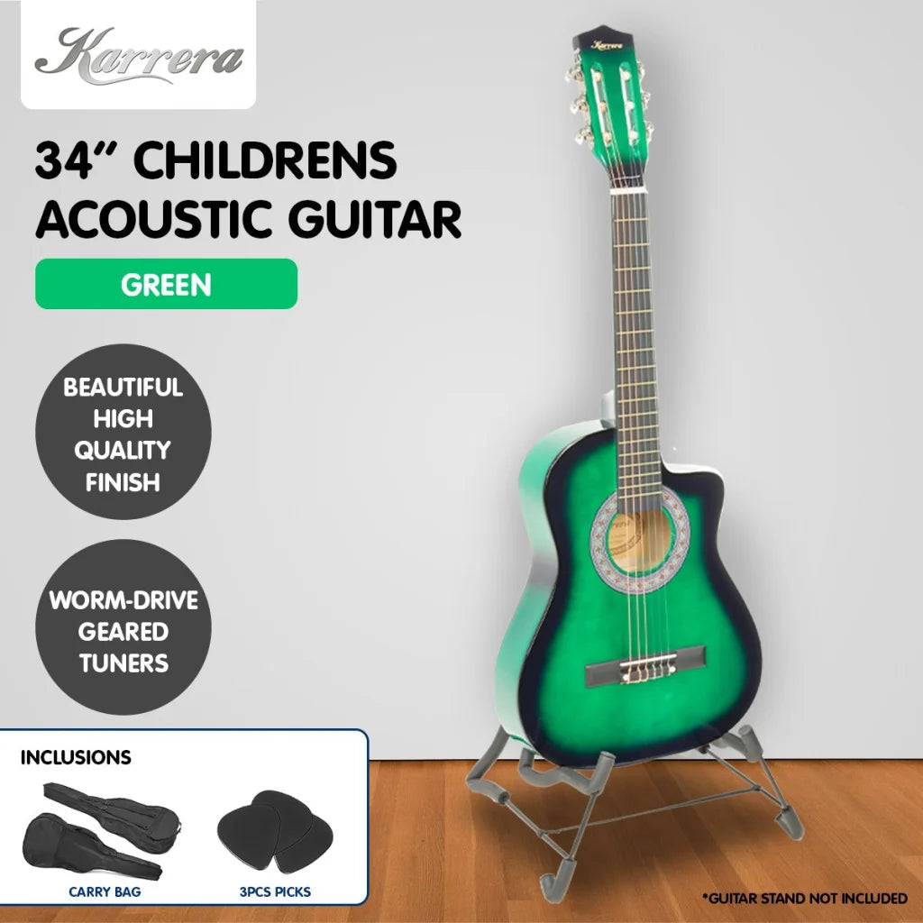 Karrera Childrens Acoustic Guitar Kids - Green - Audio &