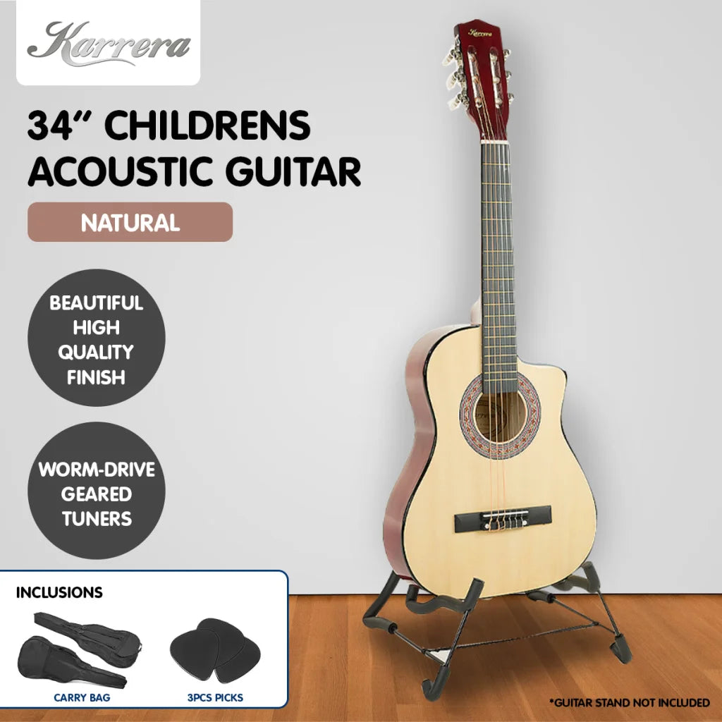 Karrera Childrens Acoustic Guitar Kids - Natural - Audio &
