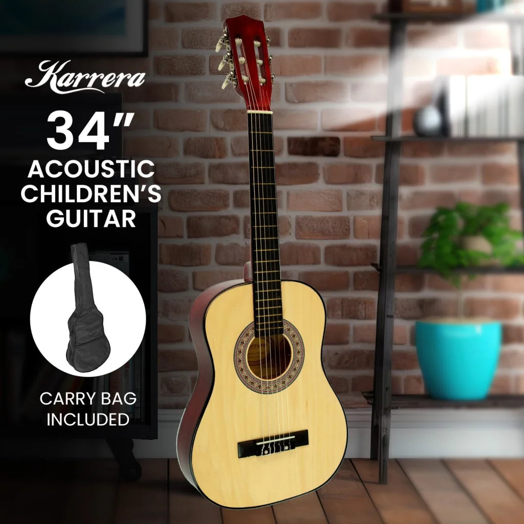 Karrera Childrens Guitar Wooden 34in Acoustic - Natural