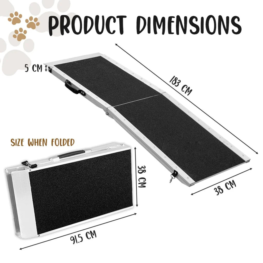Kartrite Foldable Aluminium Dog Ramp - 183 x 38cm - Pet