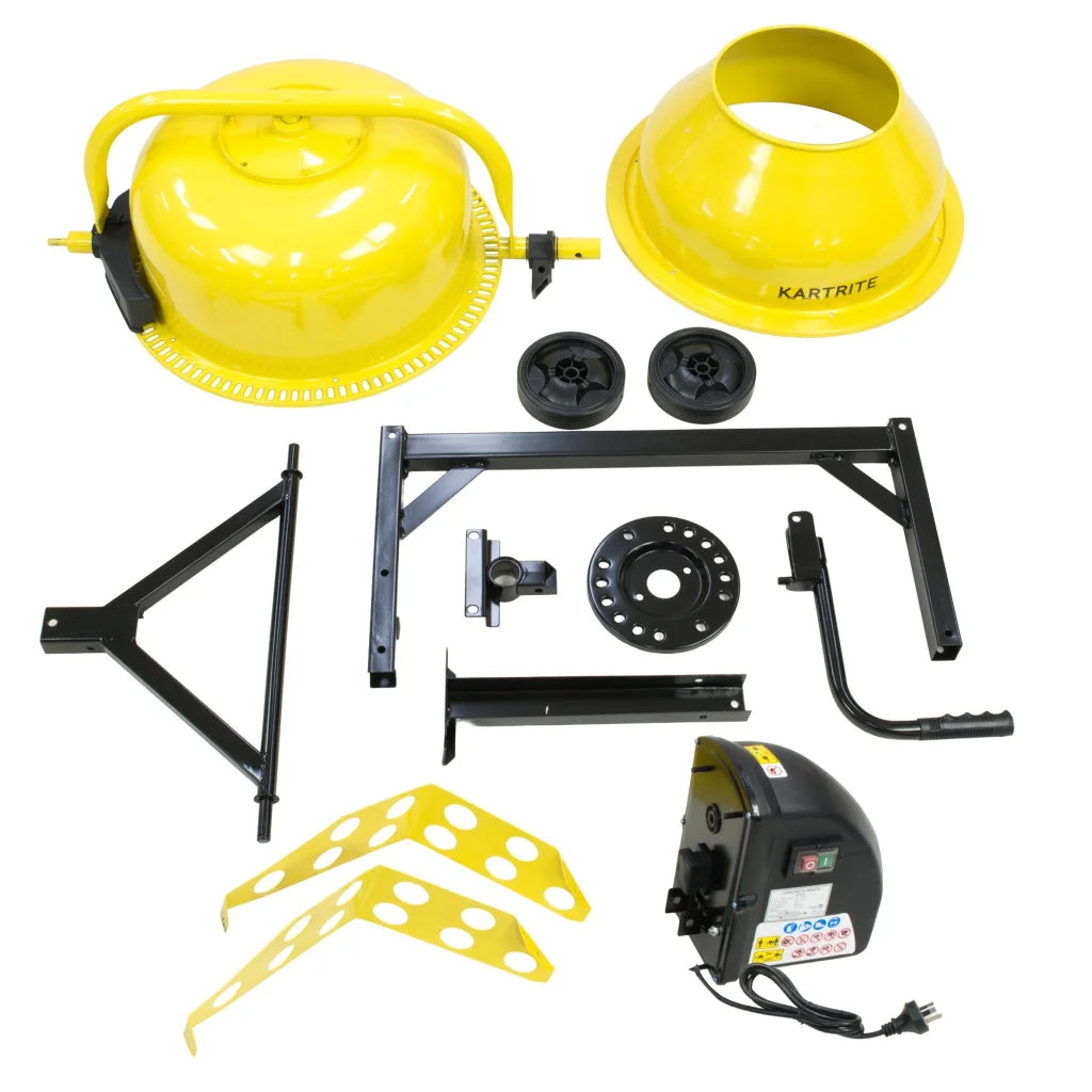 Kartrite Portable 63L Cement Concrete Mixer Dual Mix Blades