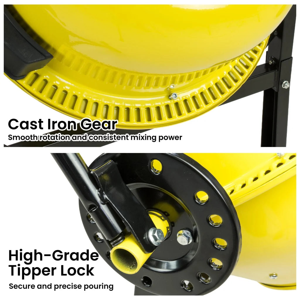 Kartrite Portable 63L Cement Concrete Mixer Dual Mix Blades