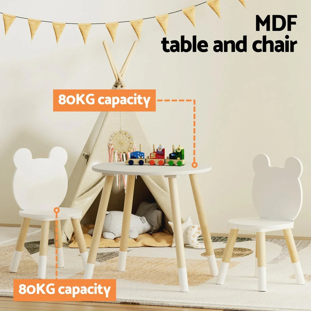 Keezi 3 Piece Kids Table and Chairs Set Activity Playing
