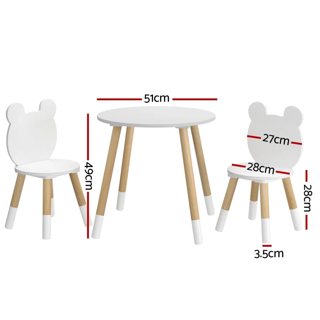 Keezi 3 Piece Kids Table and Chairs Set Activity Playing