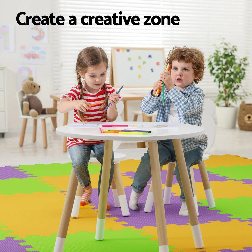 Keezi 3 Piece Kids Table and Chairs Set Activity Playing