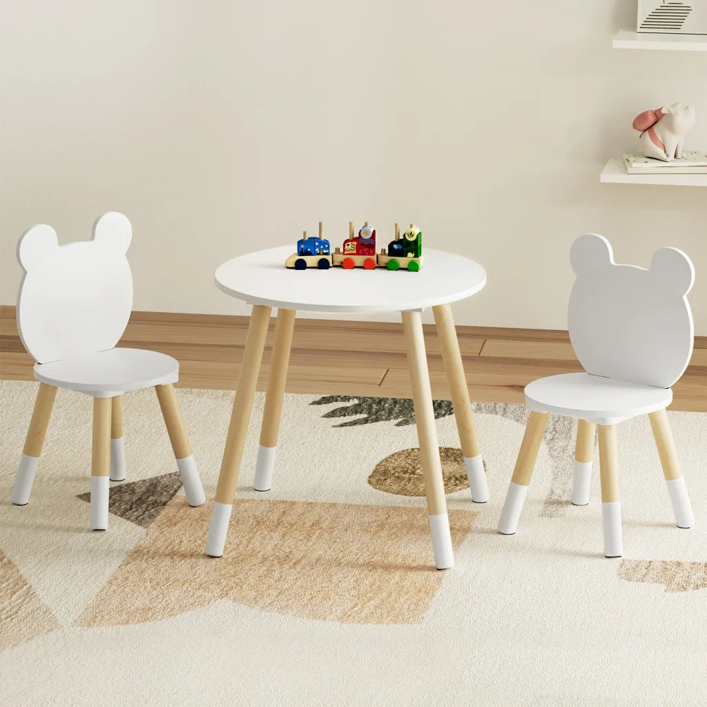 Piece table chairs with mesh backrest and caster base
