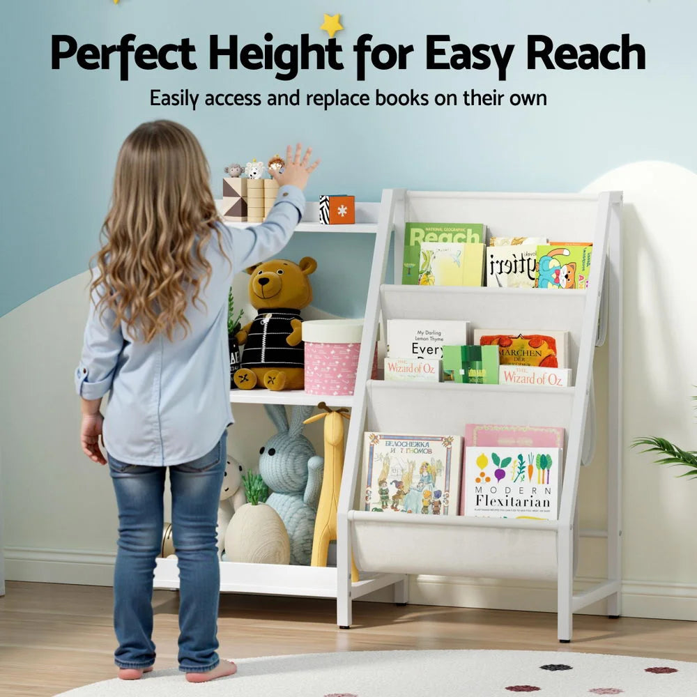 Storage rack with tier bookshelf bookcase children toy