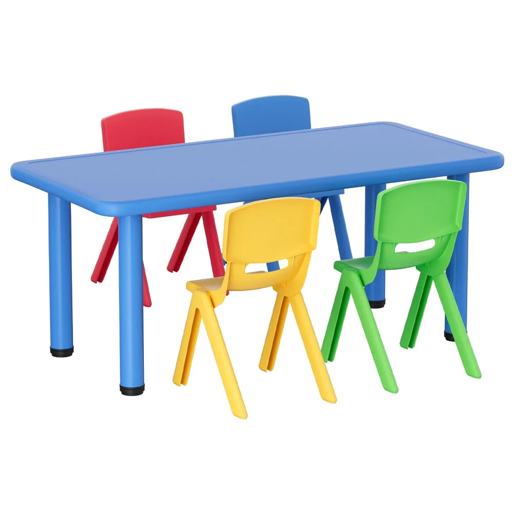 5PCS Kids Table and Chairs Set Children Study Desk