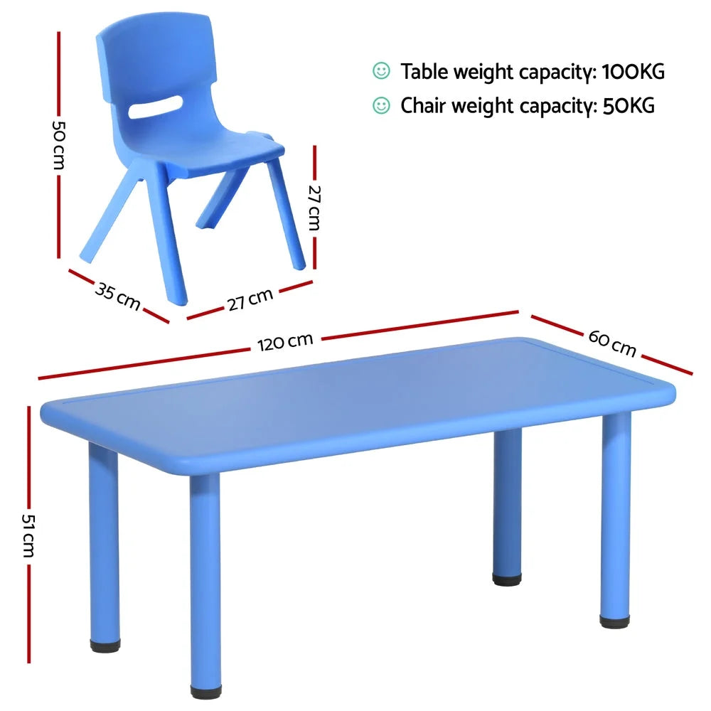 Keezi 5PCS Kids Table and Chairs Set Children Study Desk