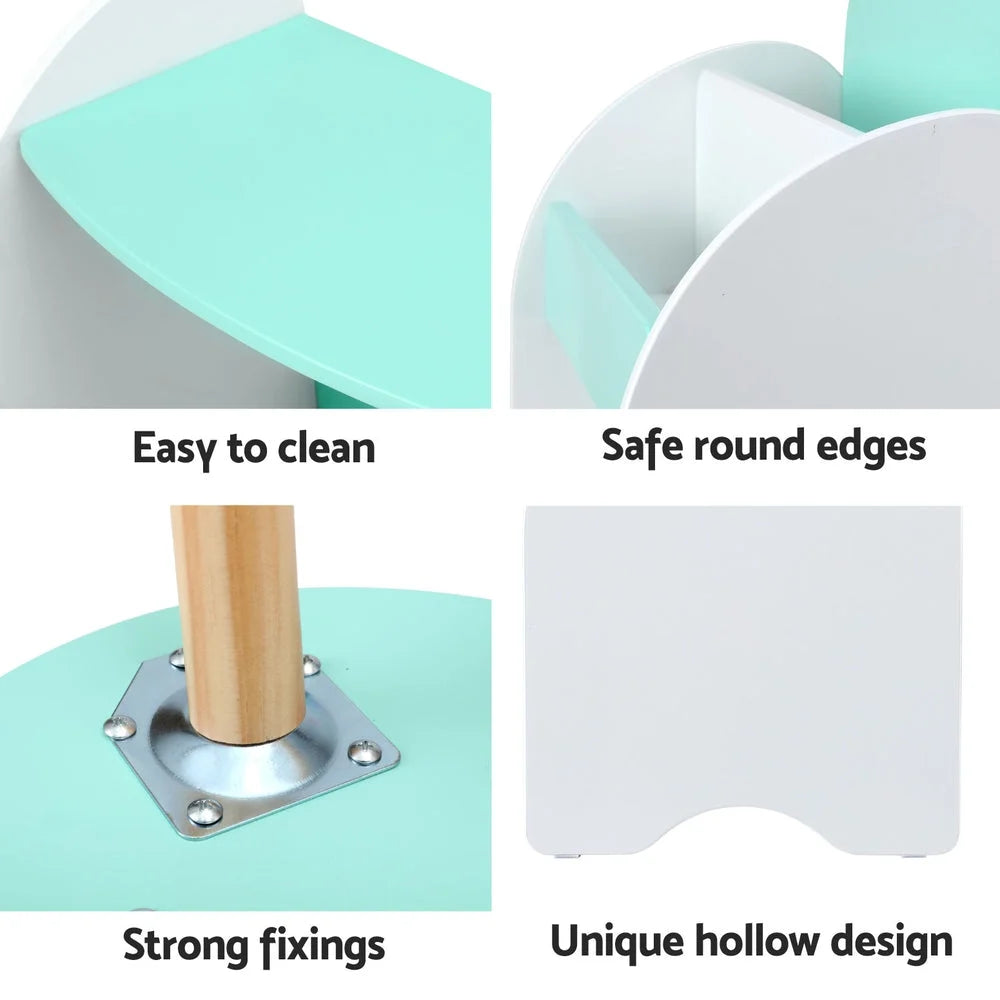 Keezi Kids Bookshelf 2 In 1 Table Chair Set Bookcase Toys