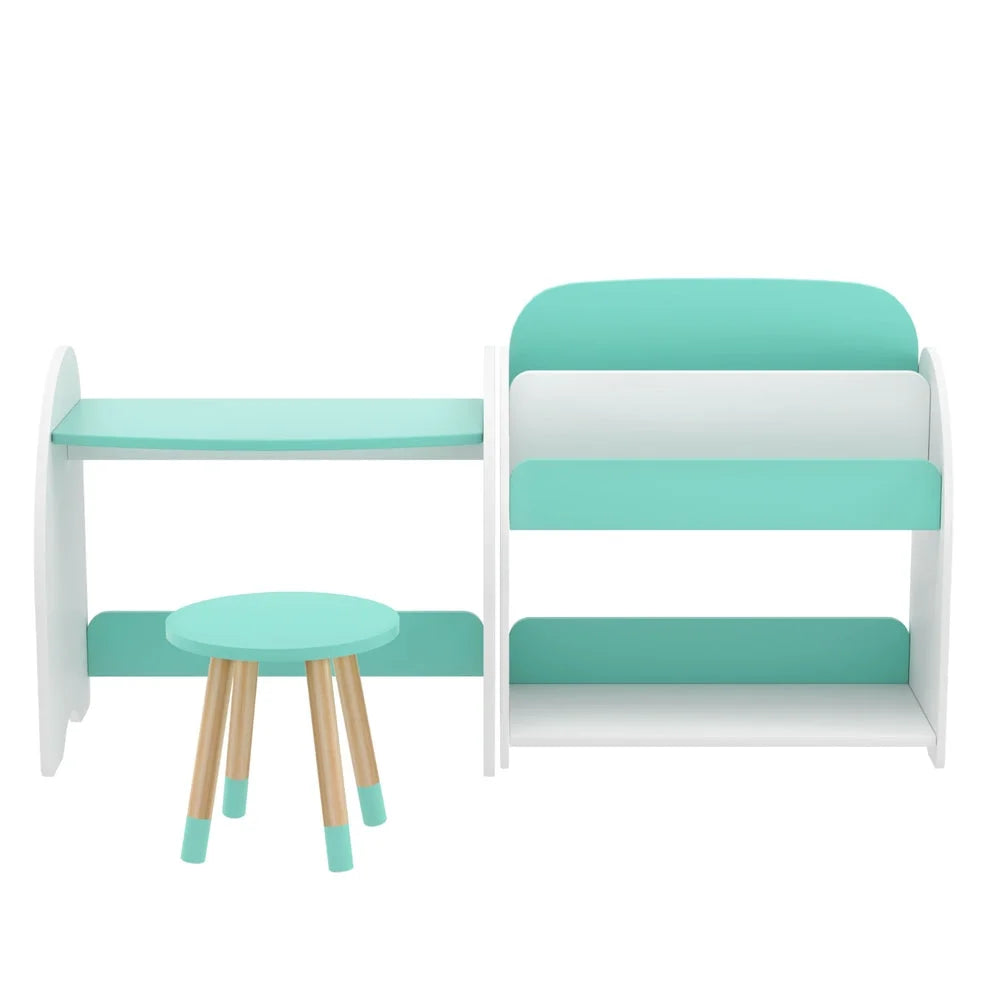 Keezi Kids Bookshelf 2 In 1 Table Chair Set Bookcase Toys