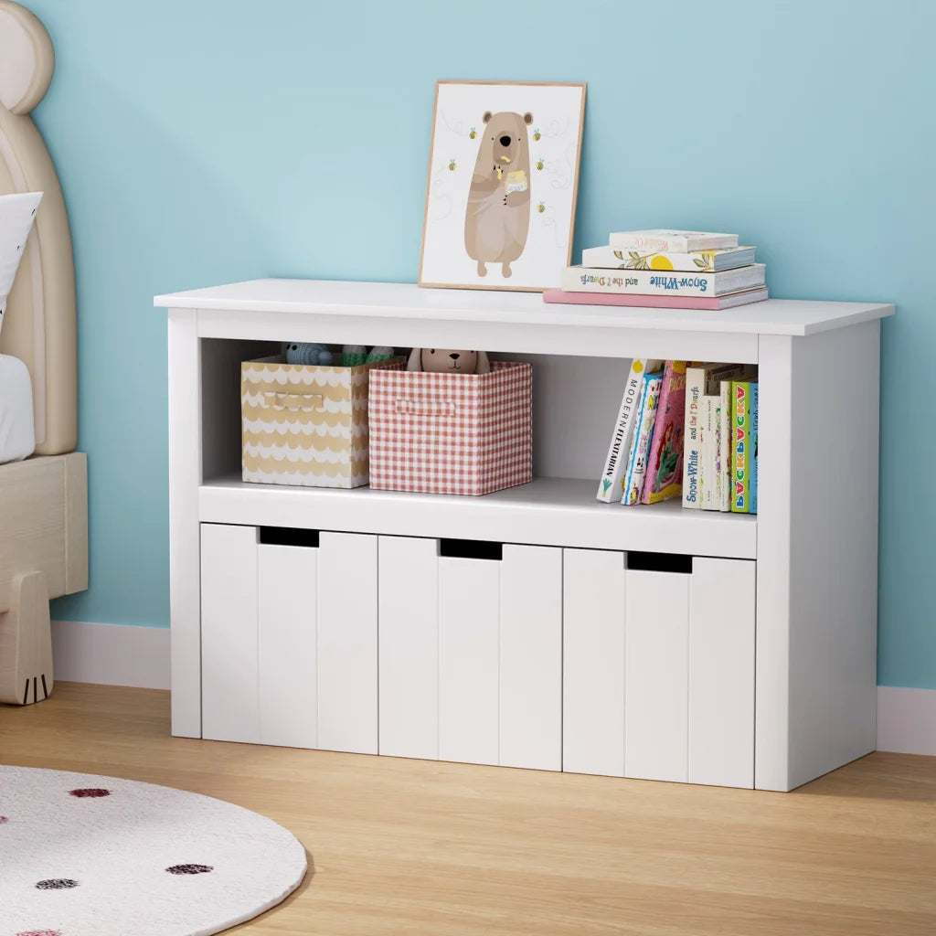 Bookshelf 3 Drawers Storage Children with Bookcase Toy Organiser Display