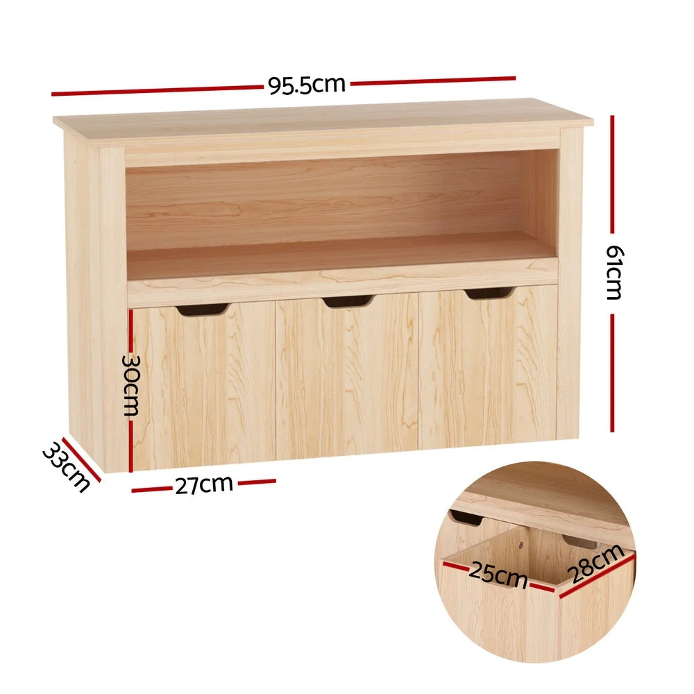 Wooden bookshelf for book and display storage
