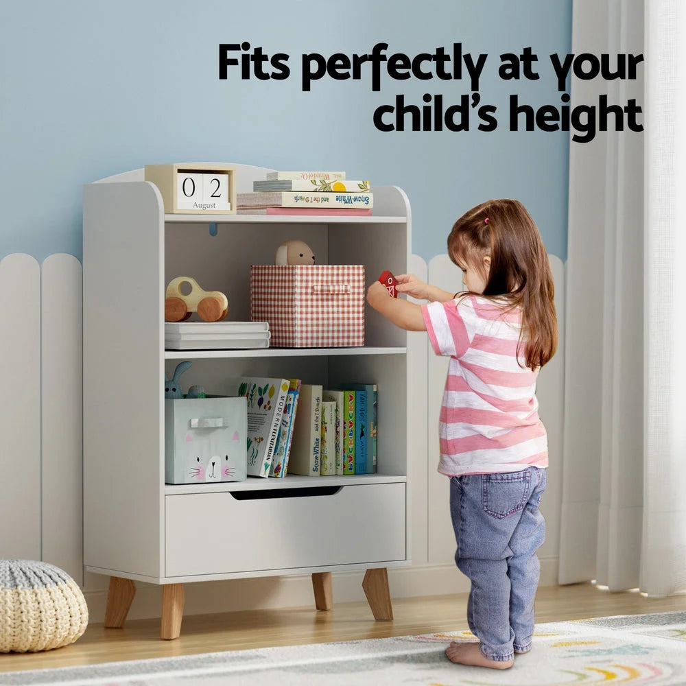Keezi Kids Bookshelf 3 Tiers Storage Children Bookcase Toys