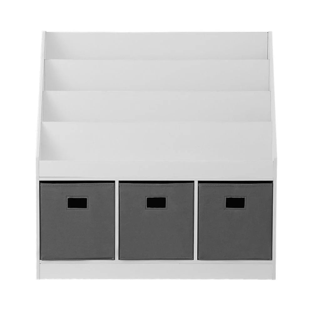 Keezi Kids Bookshelf 4 Tiers Magazine Rack Toy Box