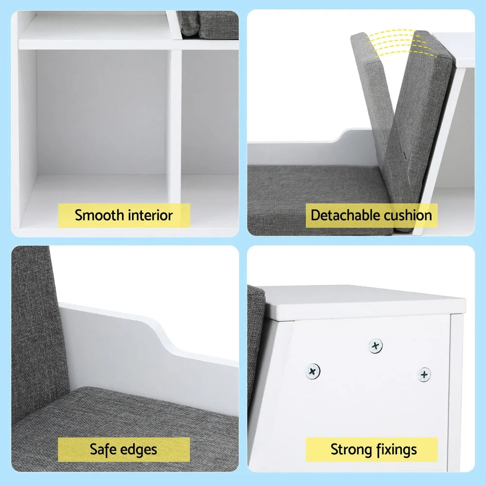 Keezi Kids Bookshelf Bookcase Toys Box Shelves Storage