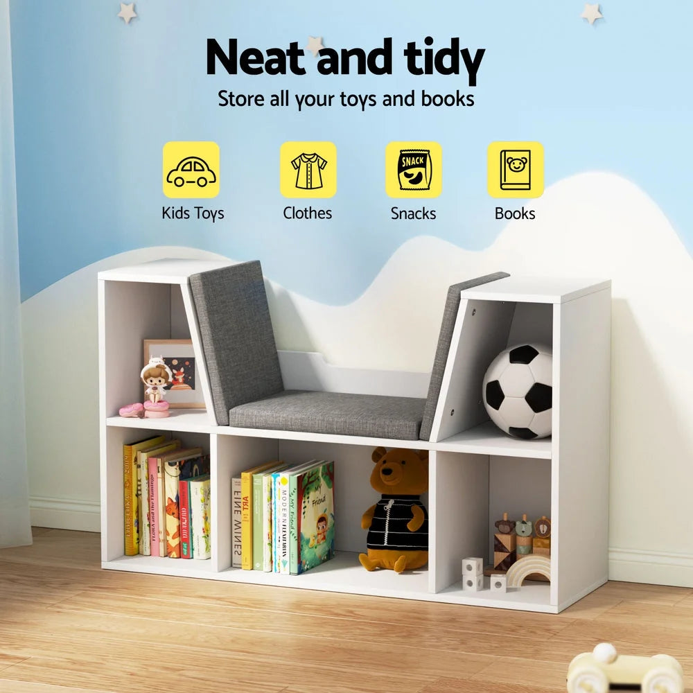 Keezi Kids Bookshelf Bookcase Toys Box Shelves Storage