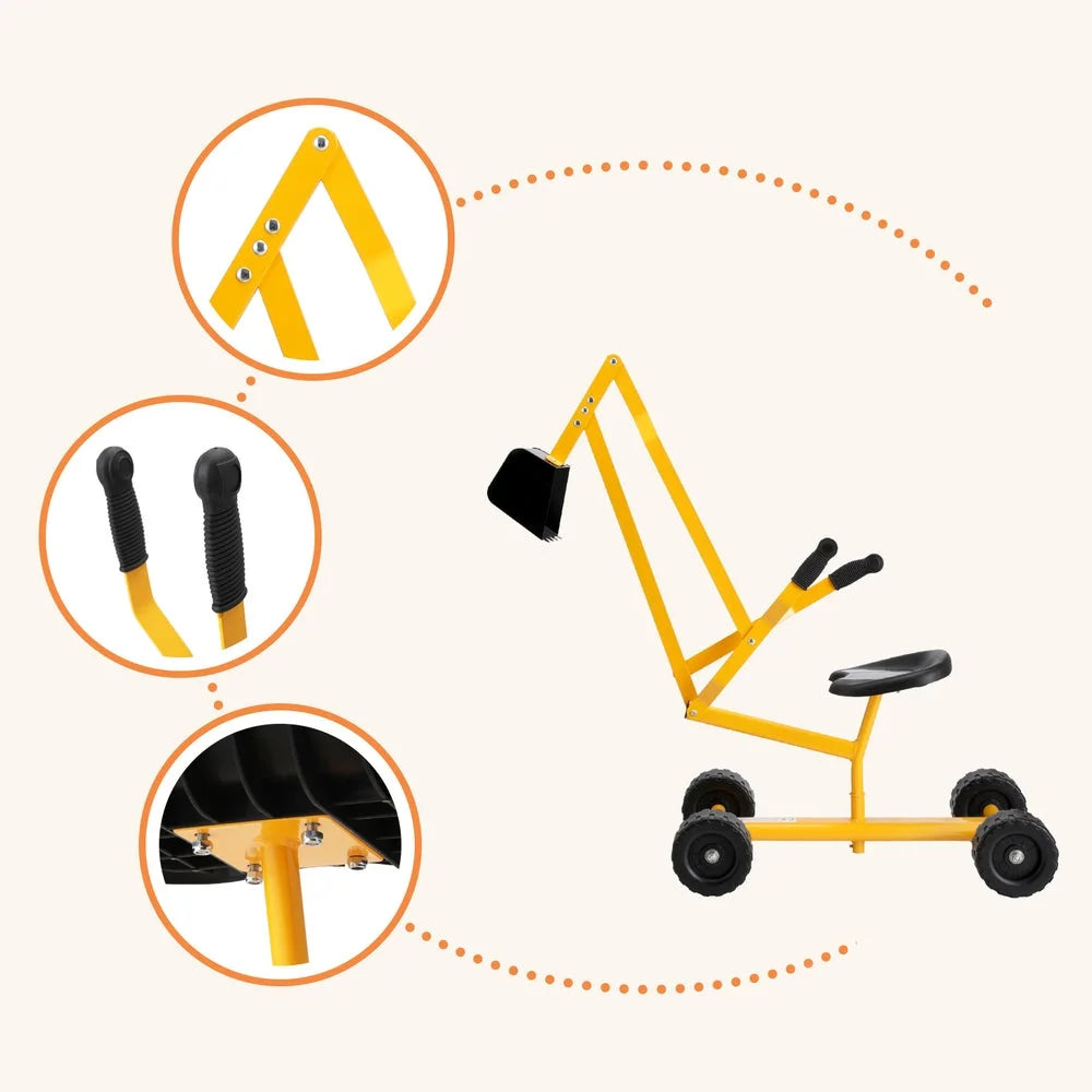 Keezi Kids Ride On Car Digger Bulldozer Sandpit Play Toys