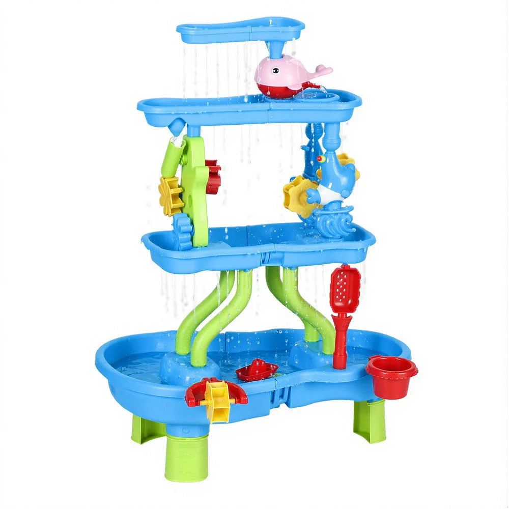 Keezi Kids Sand and Water Table 4-Tier Waterfall Sandpit