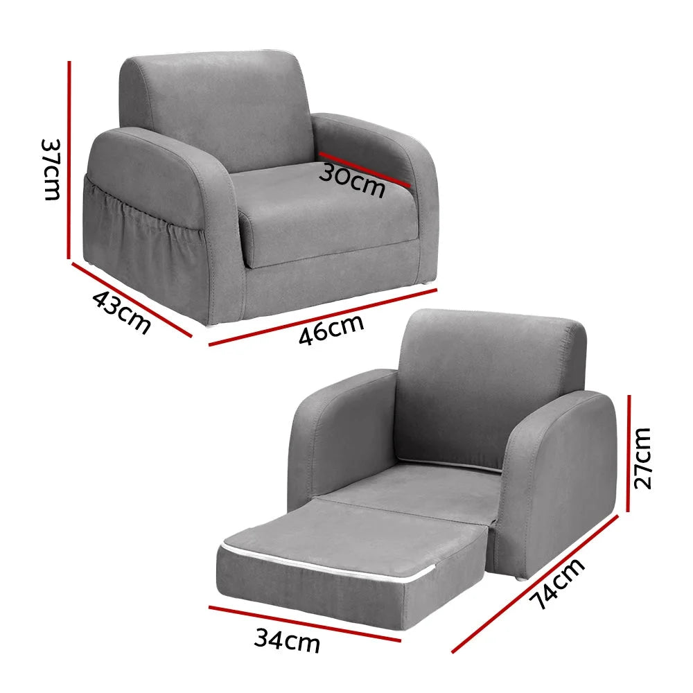 Keezi Kids Sofa 1 Seater Children Flip Open Couch Lounger