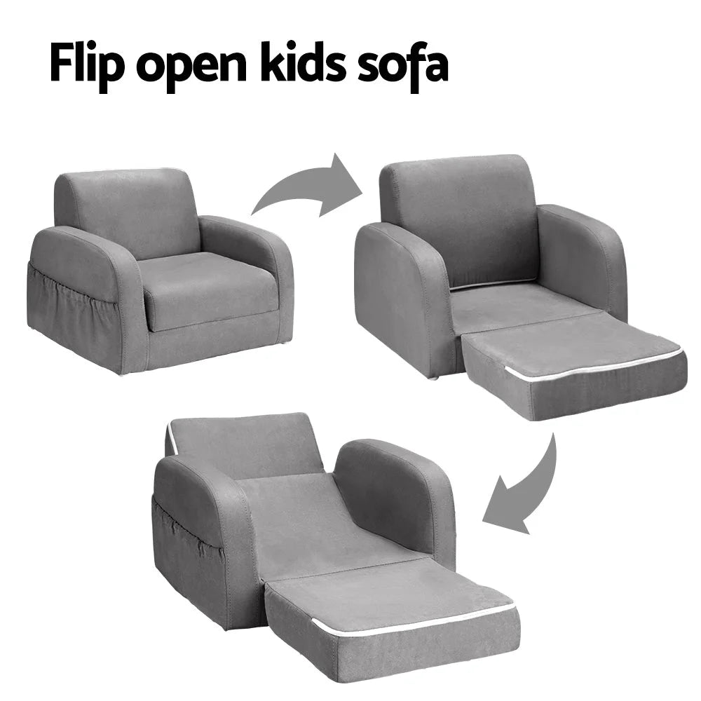 Keezi Kids Sofa 1 Seater Children Flip Open Couch Lounger