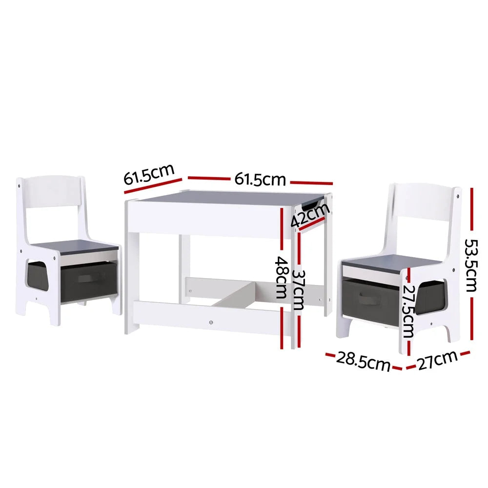 Keezi Kids Table and Chairs Set Play Activity Toys Storage