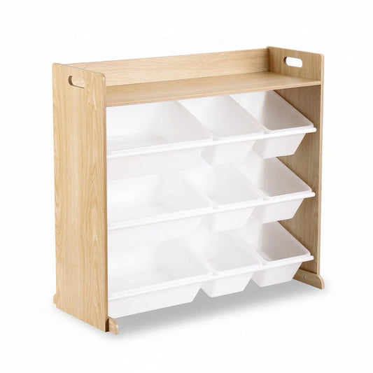 Keezi Kids Toy Box 9 Bins Bookshelf Organiser Display Shelf