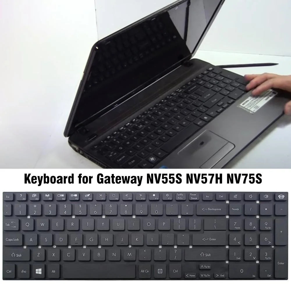 Keyboard For Gateway Nv55S / Nv57H / Nv75S Laptop - Black-1915198265855447043