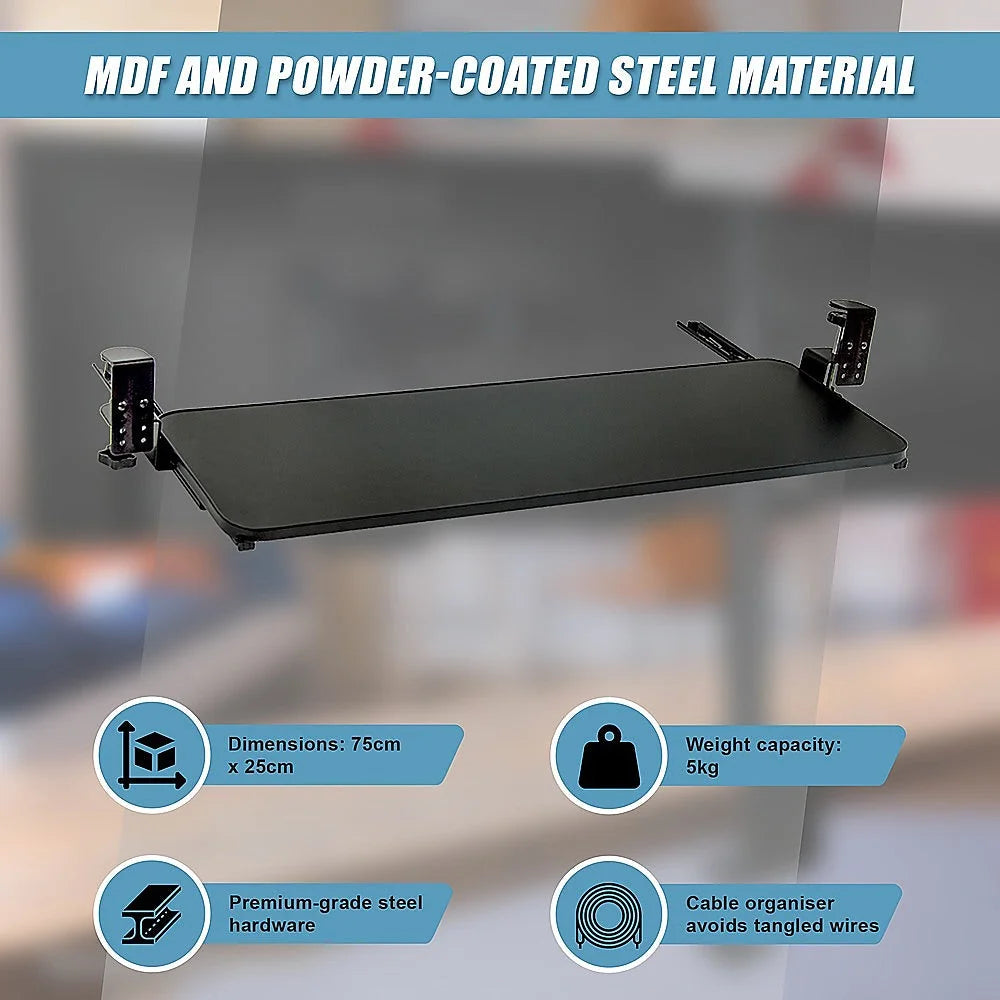 Keyboard Tray Clamp On 75cm W x 25cm D Extra Large