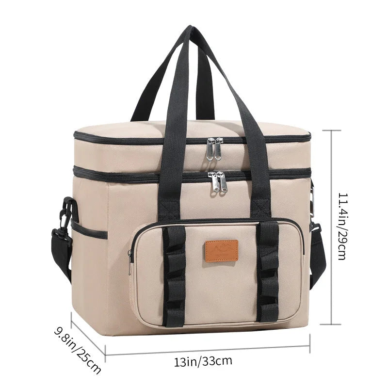 Khaki 23L Extra Large Insulated Cooler Bag with Double