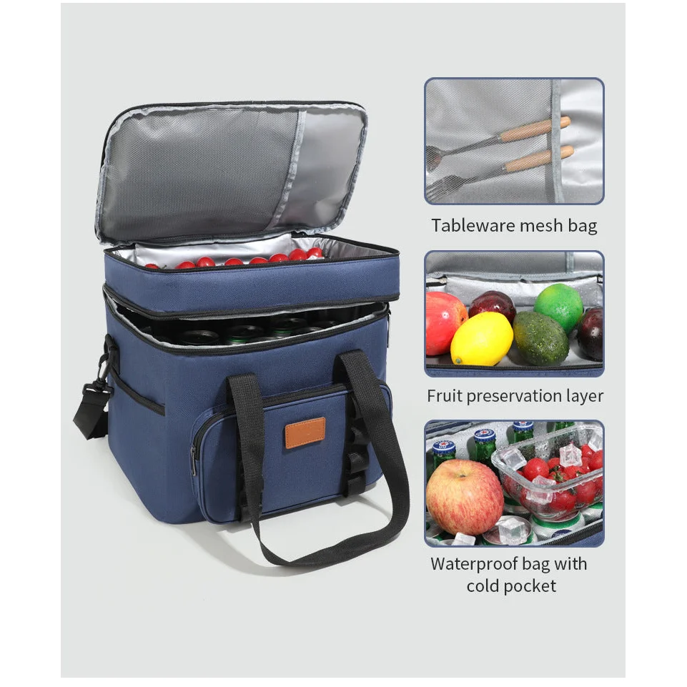 Khaki 23L Extra Large Insulated Cooler Bag with Double