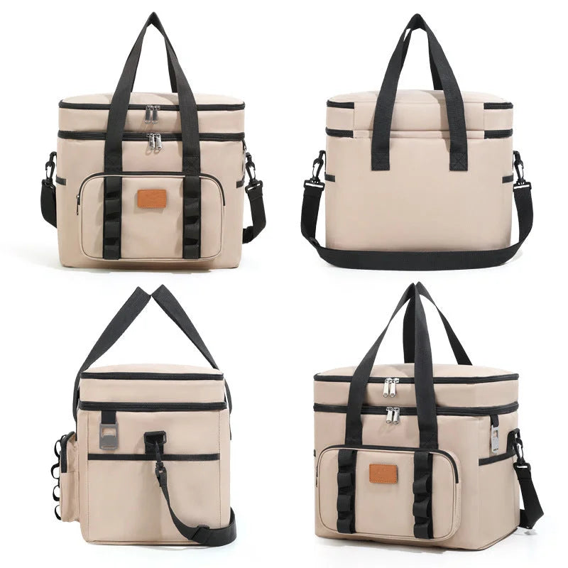 Khaki 23L Extra Large Insulated Cooler Bag with Double