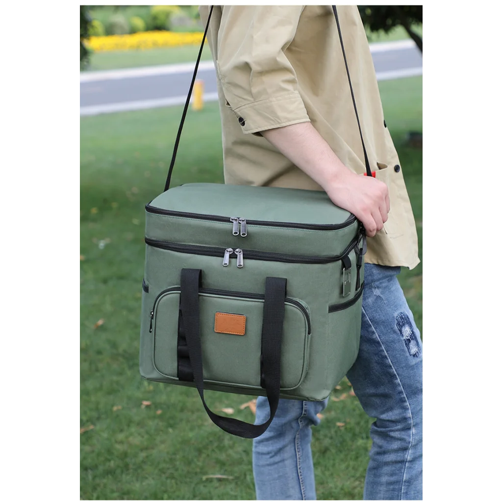 Khaki 23L Extra Large Insulated Cooler Bag with Double