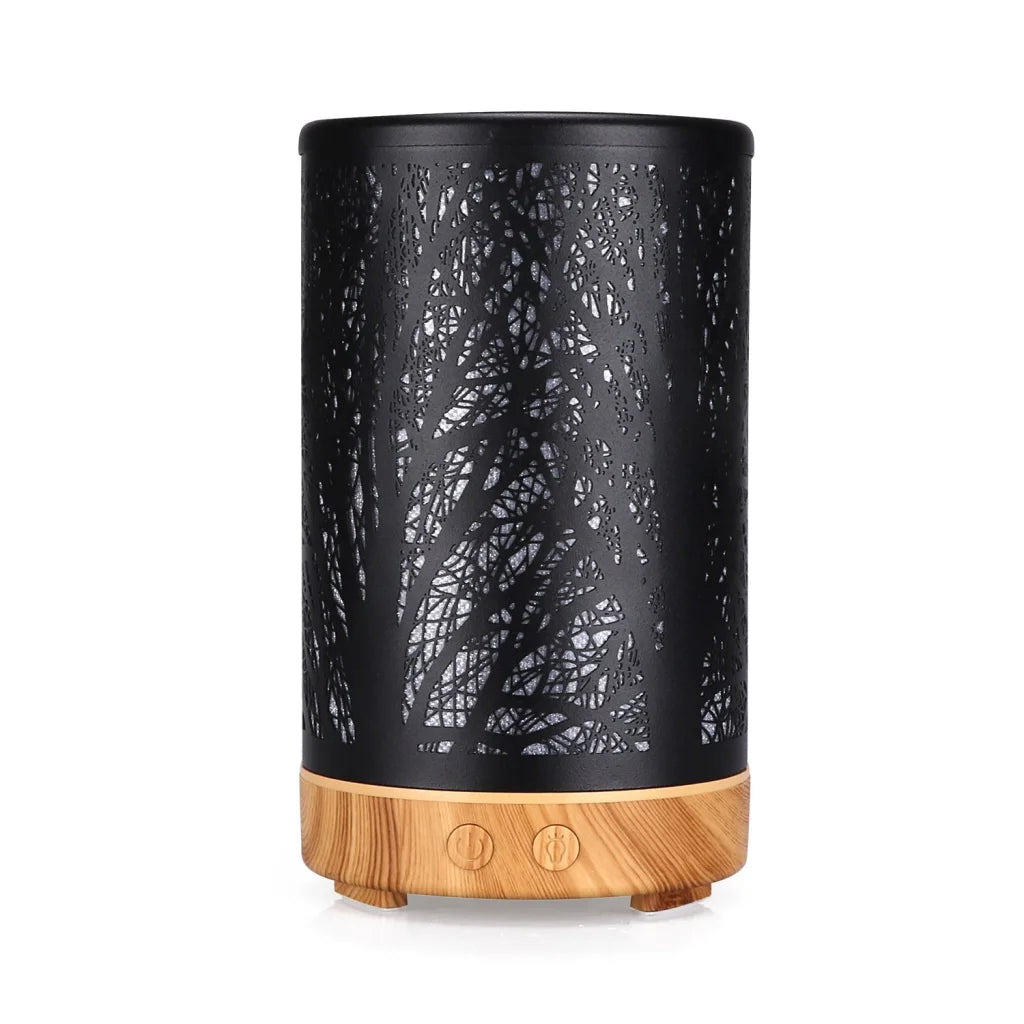 Khaki and Black Forest Design Iron Essential Oil Diffuser