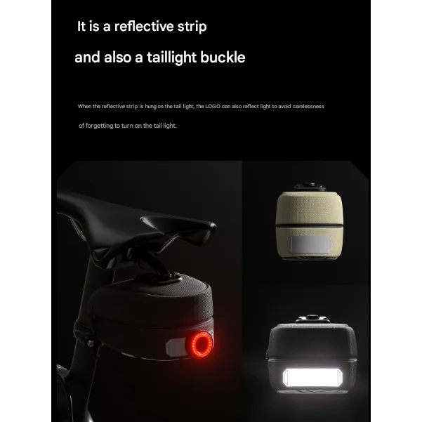 Khaki Compact Bike Saddle Bag - Quick-Release