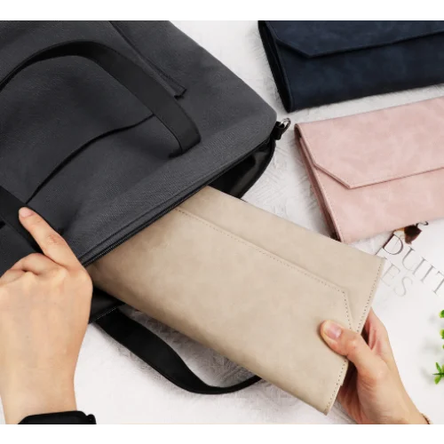 Khaki Crochet Accessories Storage Pouch - Soft Leatherette