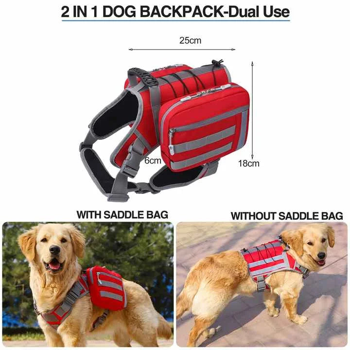 Khaki Dog Tactical Backpack Harness - Adjustable Outdoor