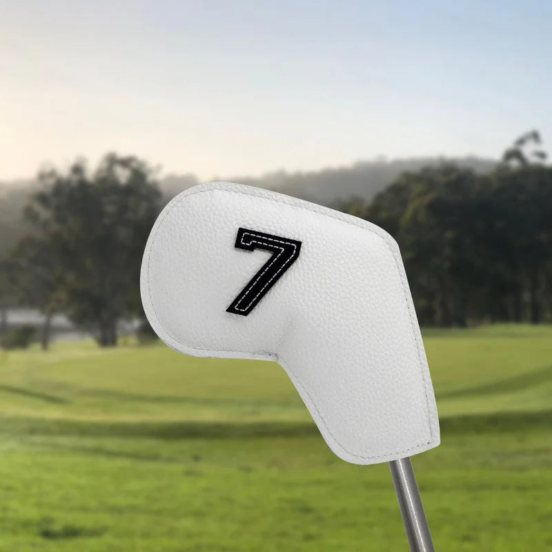 Khaki Golf Iron Head Covers Set of 10 - Waterproof PU