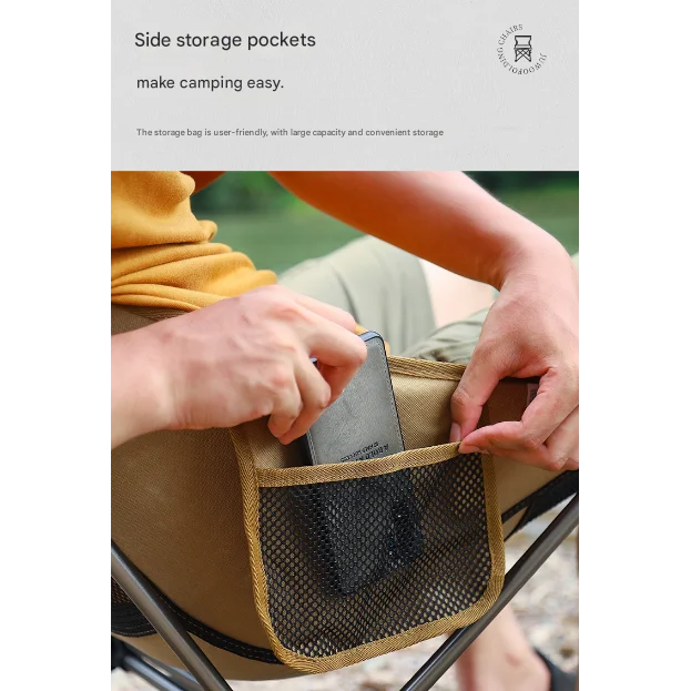Khaki Lightweight Portable Folding Camping Chair