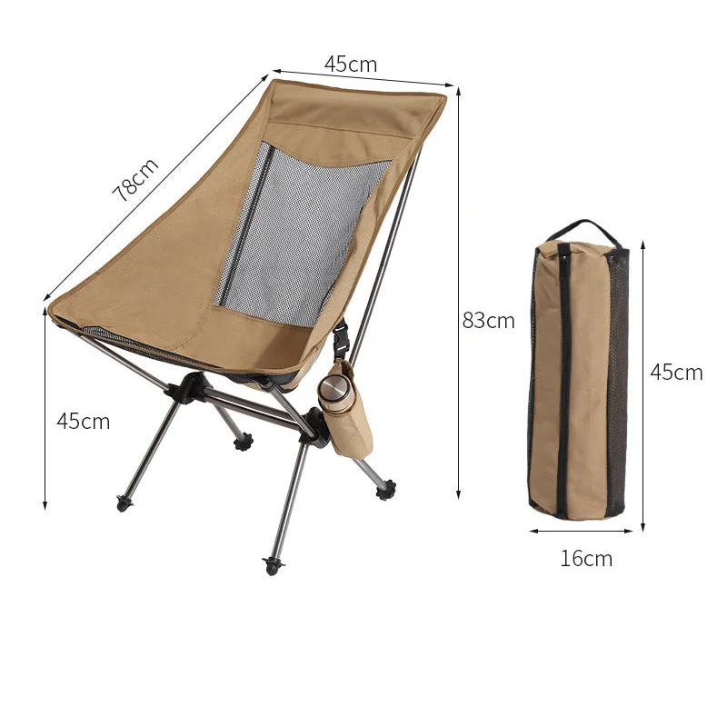 Khaki Lightweight Portable Folding Camping Chair