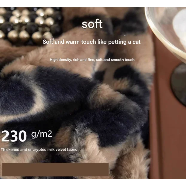 Khaki Luxury Winter Faux Rabbit Fur Bedding Set - 4-Piece