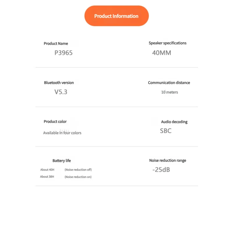 Khaki P3965 Foldable Bluetooth 5.3 ANC Wireless Over-Ear