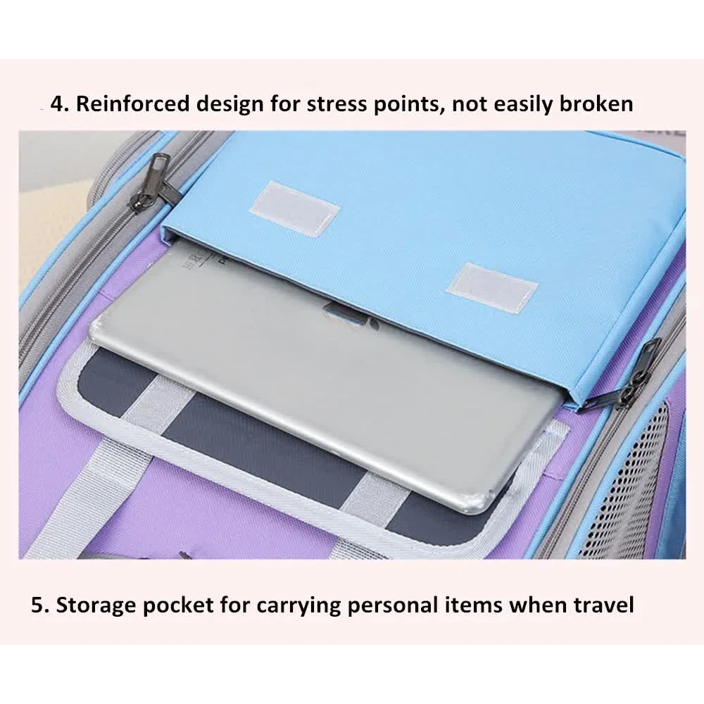 Khaki Portable Pet Carrier Backpack - Spacious Breathable